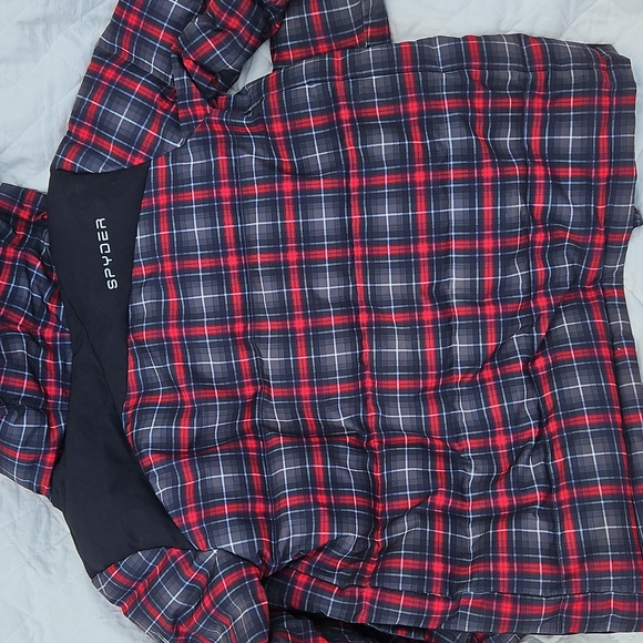 Kids XL plaid Hooded Down SPYDER jacket - Picture 8 of 10